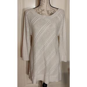 New York & Company Sweater Bright Women Size Large Color Pearl